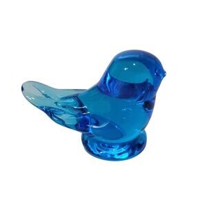 Blue Bird of Happy Glass Figurine Cobalt Blue‎